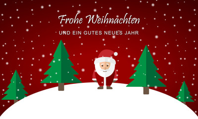 Weihnachten - Weihnachtsmann im Wald (Rot)