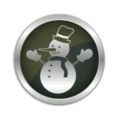 Button Set - dunkel mit silbernem Ring - Schneemann