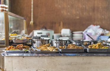 Thai food or Thai food on display in local restaurant