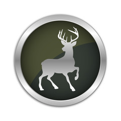 Button Set - dunkel mit silbernem Ring - Rentier Stehend