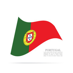 Portugal national flag waving vector icon