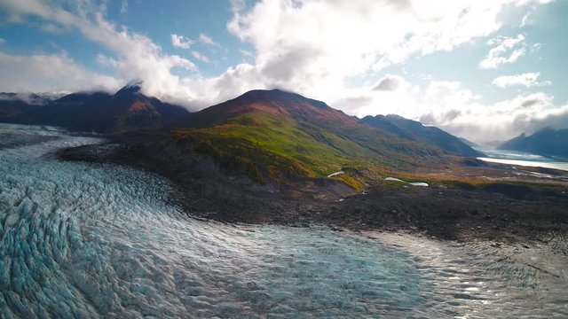 Aerial Alaska Knik Glacier September 2017 Sunny Day Wide Angle 4K Inspire 2 Prores