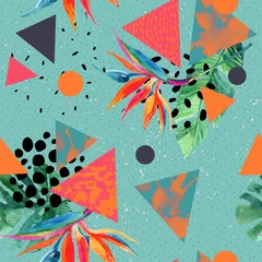 Aluminium Prints Paradise tropical flower Abstract tropical summer design in minimal style.