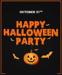 Happy Halloween Party  Calligraphic Background	
