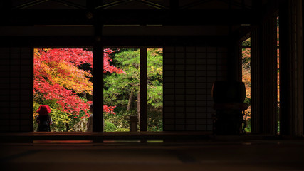 Fototapeta premium Tourists enjoy fall colors at Nanzen-ji, Kyoto