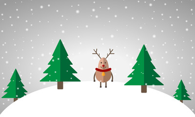 Weihnachten - Rentier im Wald (in Grau)