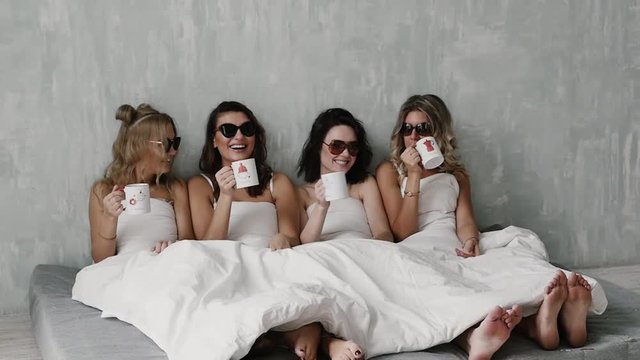 Young girls celebrate, bachelorette party