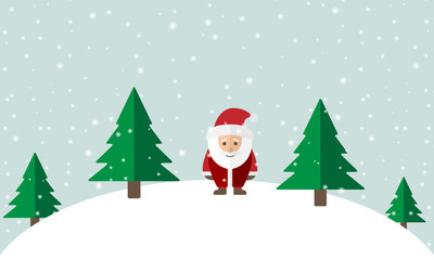 Weihnachten - Weihnachtsmann im Wald (in Grün)