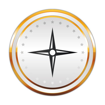 Luxus Button weiß - Kompass - Reisen