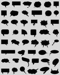 Black bubble speech set on a gray background