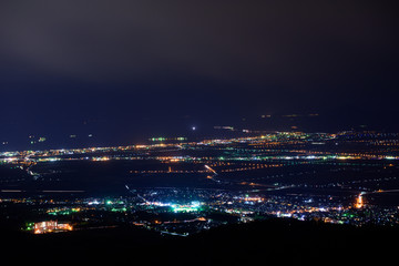 北海道　函館裏夜景　城岱牧場からの風景