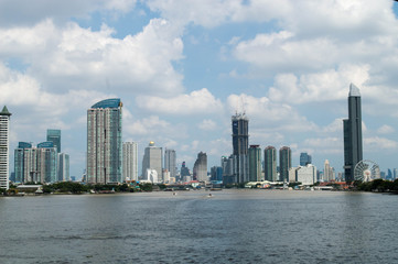 Obraz premium バンコクビルディング街