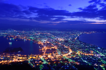 北海道　函館表夜景　函館山からの風景