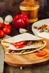 Traditional mexican quesadilla - delicious food for vegetarians.