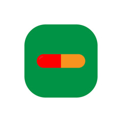 Medical pill square icon vector