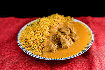 Handmade Indian curry chicken rice