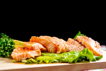 Salmon Tataki Japanese food salmon fillet