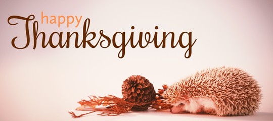 Composite image of digital generated image of thanksgiving