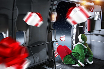 Fototapeta premium plane and xmas time 