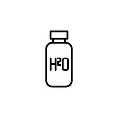 thin line sports water bottle icon on white