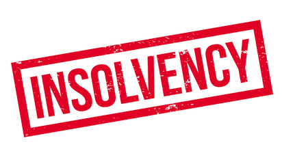 Insolvency rubber stamp. Grunge design with dust scratches. Effects can be easily removed for a clean, crisp look. Color is easily changed.