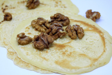 Pancakes with walnuts