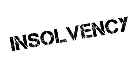 Insolvency rubber stamp. Grunge design with dust scratches. Effects can be easily removed for a clean, crisp look. Color is easily changed.