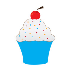Isolated cupcake icon on a white background, vector illustration