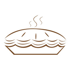 Isolated pie outline on a white background, vector illustration