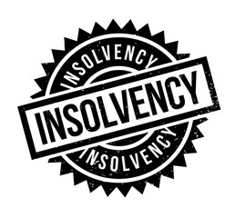 Insolvency rubber stamp. Grunge design with dust scratches. Effects can be easily removed for a clean, crisp look. Color is easily changed.