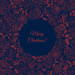 round frame with cones of alders.