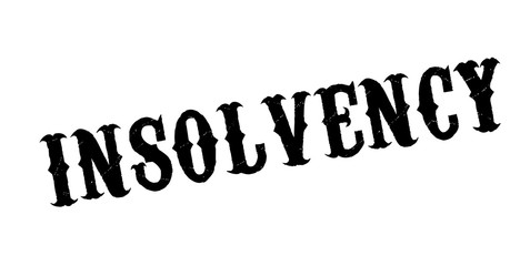Insolvency rubber stamp. Grunge design with dust scratches. Effects can be easily removed for a clean, crisp look. Color is easily changed.