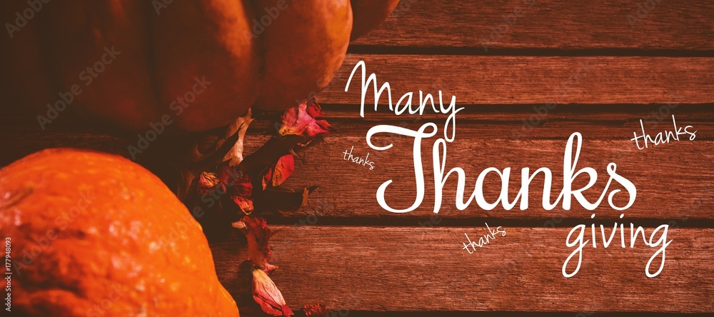 Poster Composite image of happy thanksgiving day message