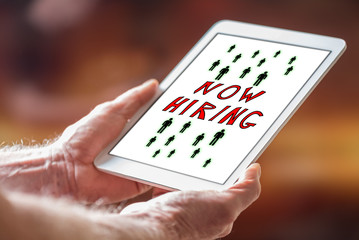 Hiring concept on a tablet
