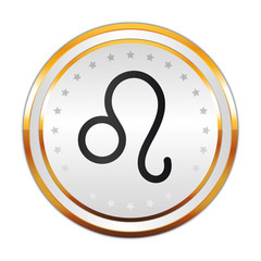 Luxus Button weiß - Sternzeichen - Löwe