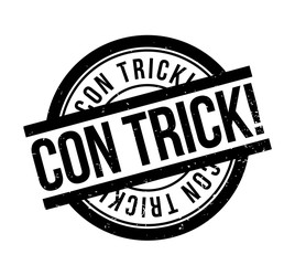 Con Trick rubber stamp. Grunge design with dust scratches. Effects can be easily removed for a clean, crisp look. Color is easily changed.