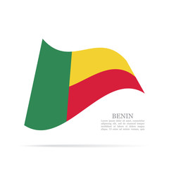 Benin national flag waving vector icon