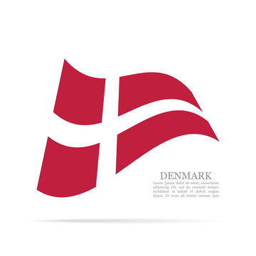 Denmark National Flag Waving Vector Icon