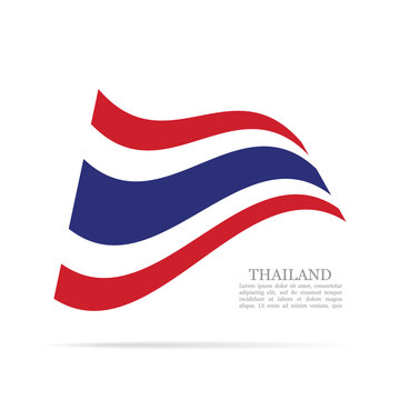 Thailand national flag waving vector icon