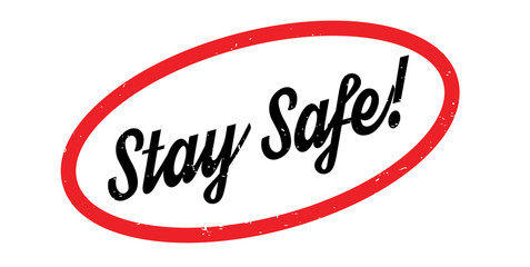 Stay Safe rubber stamp. Grunge design with dust scratches. Effects can be easily removed for a clean, crisp look. Color is easily changed.