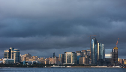 Fototapeta na wymiar Baku skyline cityscape