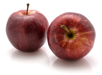 Two whole Gala apples isolated on white background