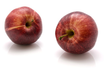 Pair of whole Gala apples isolated on white background