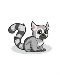Little cute Lemur - vector drawing - isolate white background