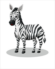 Fototapeta na wymiar Realistic Zebra-vector drawing-isolated white background