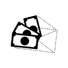 envelope with money bills icon