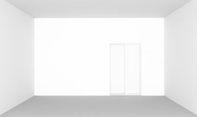 Fototapeta premium 3D illustration white empty room
