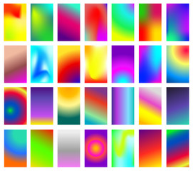 Set of soft color gradients background. Modern screen design for mobile app. Vector illustration. Isolated on white background