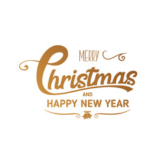 Fototapeta premium Christmas and new year typographical on wight background. Vector