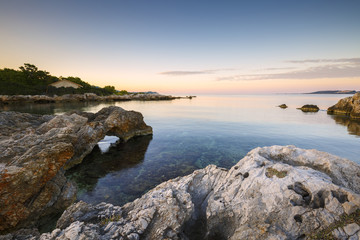 Fototapeta na wymiar Morning on the coast near the town of Argostoli on Kefalonia island in Greece. 